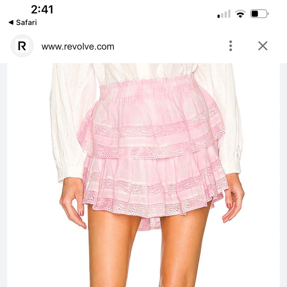 Love Shack fancy pink ruffle skirt. Worn twice. Medium